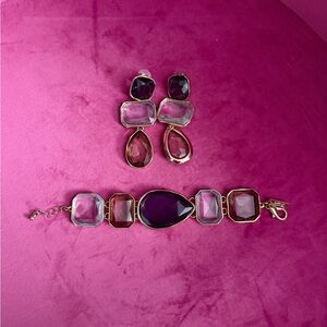 Elegant earrings and bracelet Jewelry Set